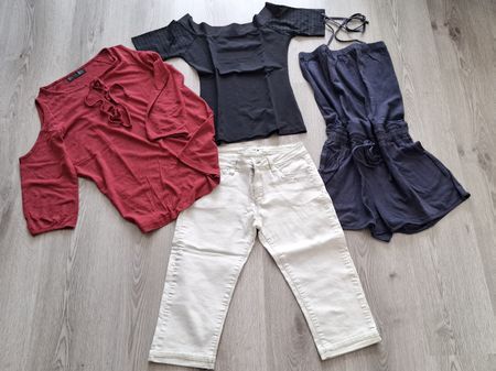 Shirt, Hose, Overall 4 Teile Gr. S oder auch für 164/176