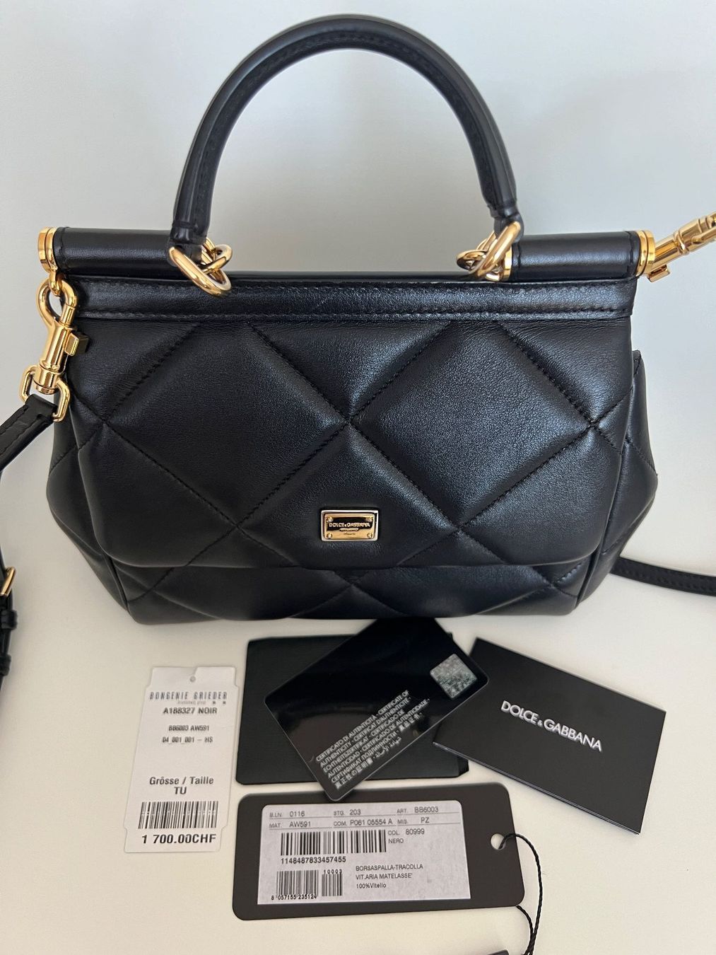 Dolce & Gabbana Borse da donna: Dolce & Gabbana Sicily Handtasche, schwarz – Usato da Bergdietikon venduto da pinkerton13 2
