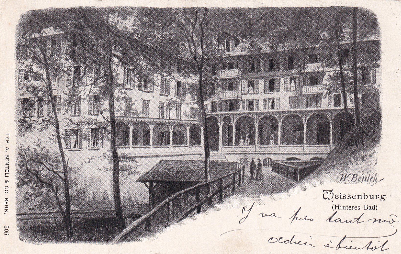 Cartoline postali: Weissenburg (Hinteres Bad)  1901 – Usato da Cormoret venduto da Pascalll2001