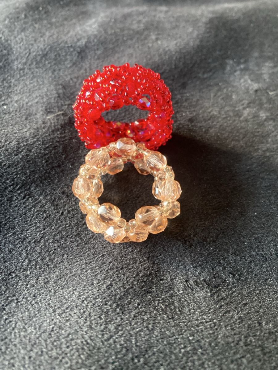 Ringe: 2 Perlenringe, rot & rosa, Grösse  65 – Gebraucht aus Läufelfingen von Alles_Garantie 3