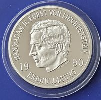 Silber 30 gr. Liechtenstein 10 Franken 1990 Hans Adam II.