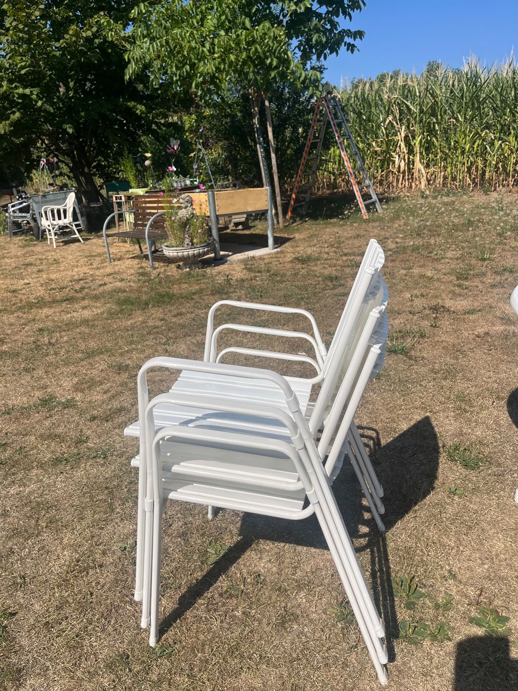 Tavoli: Gartentisch und 4 Stühle Stappelbar – Usato da Allmendingen b. BE venduto da juair 2