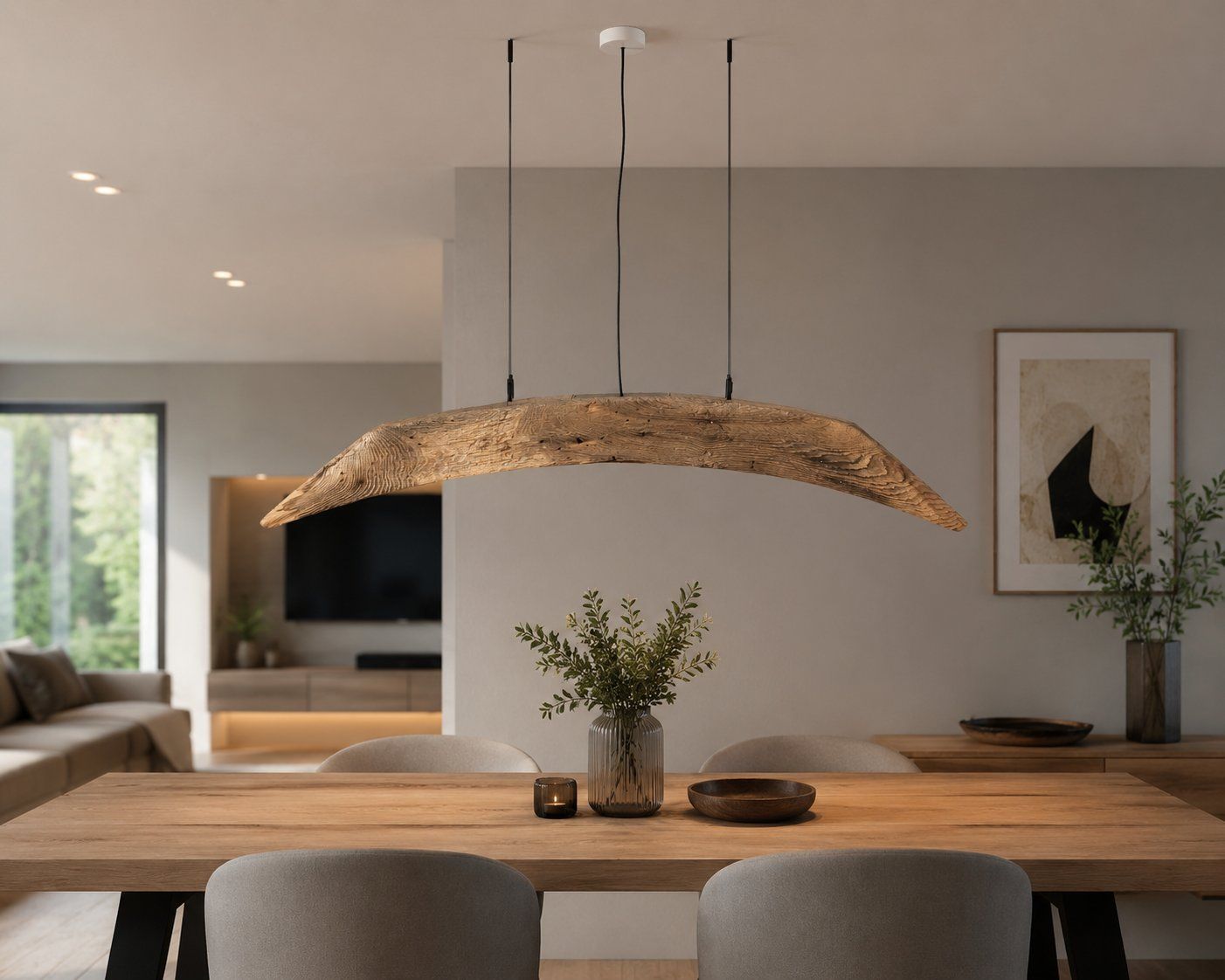 Lampadari & plafoniere: Rustikale Hängelampe aus einem Eichen-Altholzbalken – Nuovo e nell'imballaggio originale da Egnach venduto da Oldwoodstyle