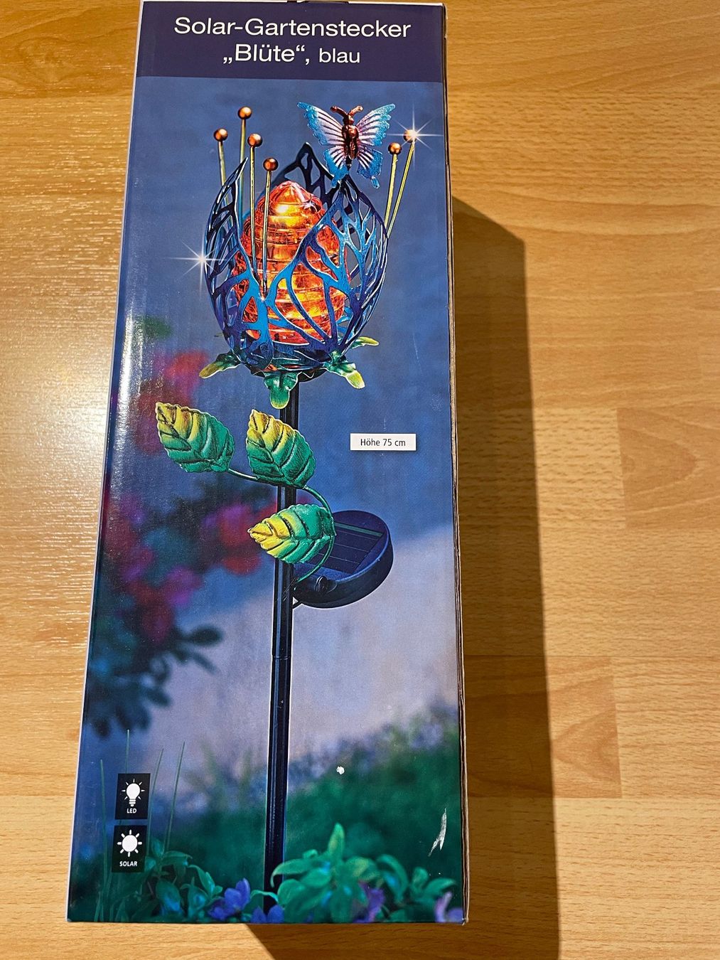 Tutte le decorazioni: Solar-Gartenstecker "Blüte", blau – Nuovo e nell'imballaggio originale da Klingnau venduto da buechi21