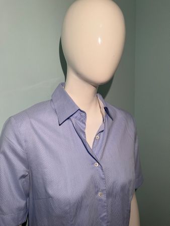 Van Laack - Bluse kurzarm gestreift blau Grösse 36