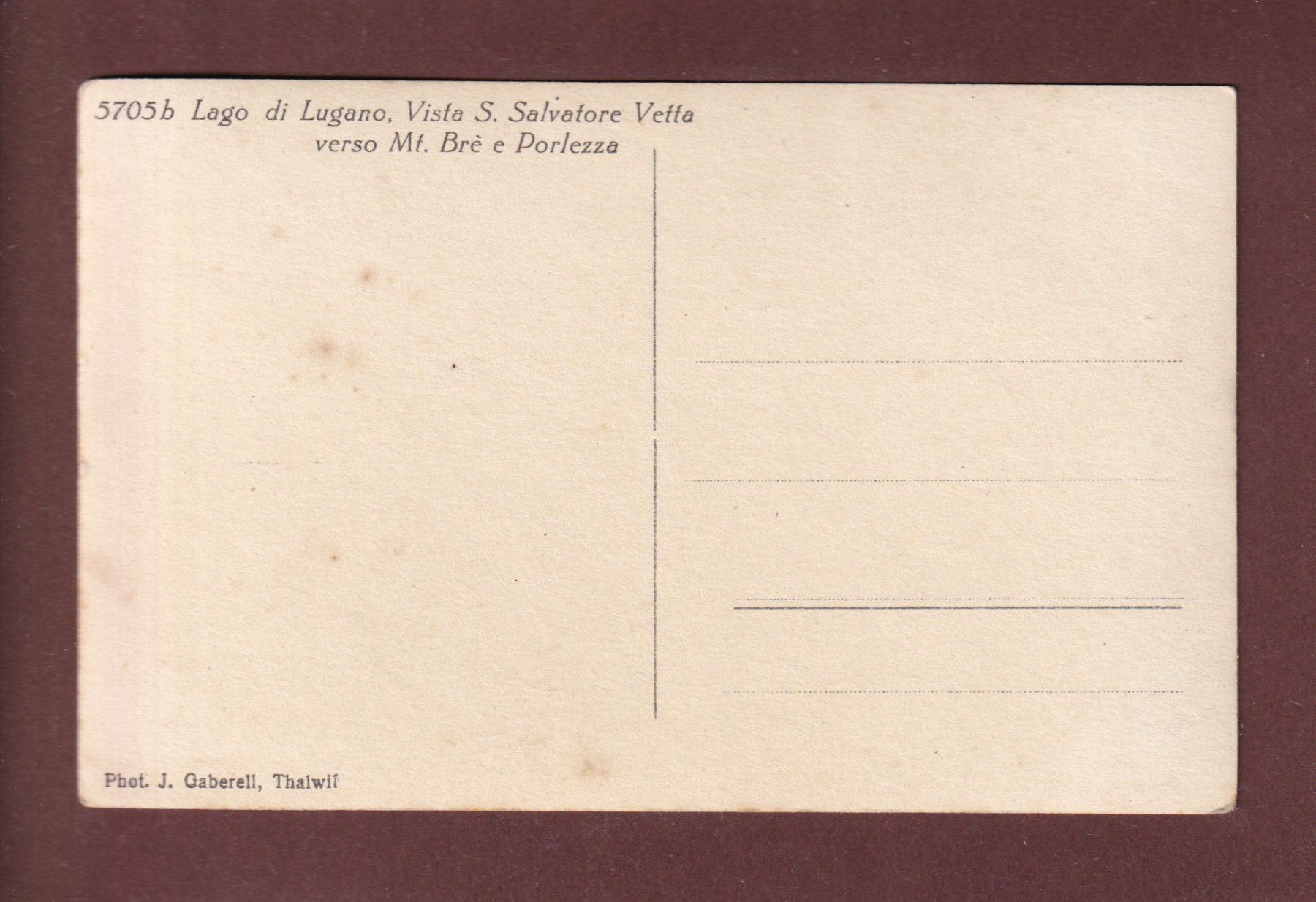 Cartes postales: SAN SALVATORE - Monte Brè e Porlezza – D'occasion à Pully par nicecards-shop 1