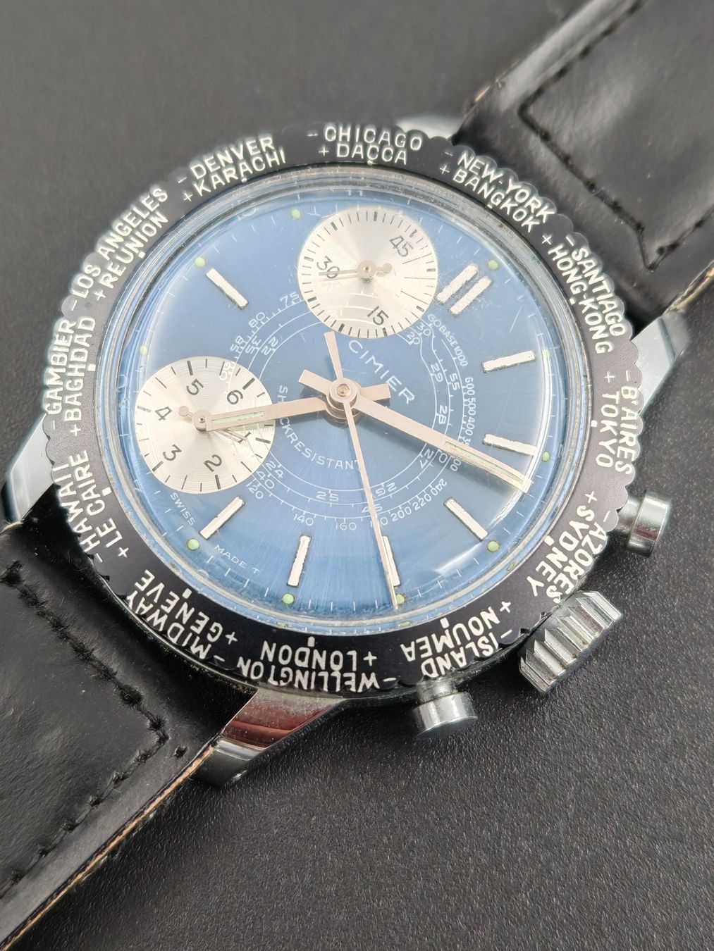 Cimier Orologi: CIMIER CHRONOGRAPH WORLDTIMER (DEFEKT) – Usato da Otelfingen venduto da Yossi-68 1