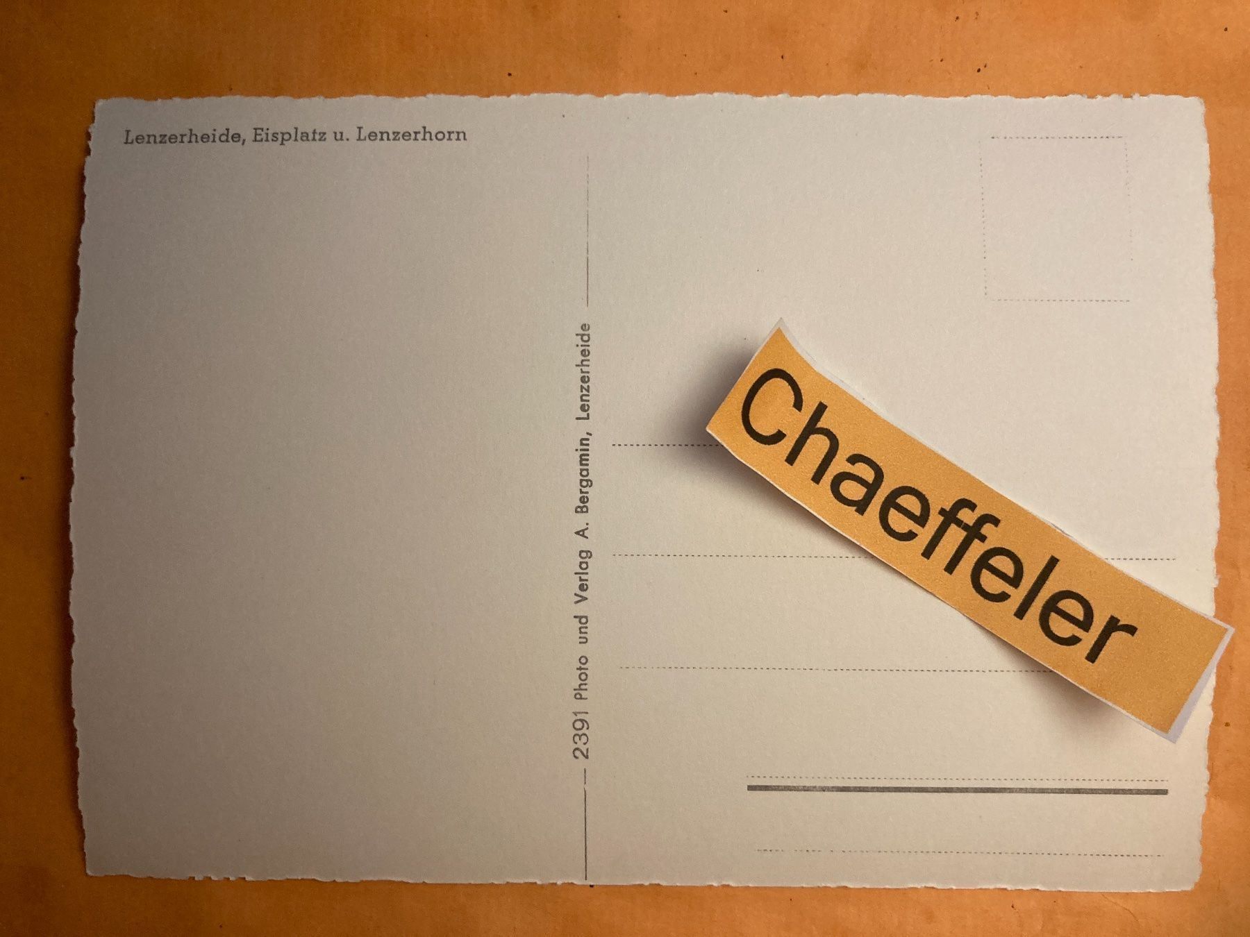 Cartoline postali: Lenzerheide, Eisplatz u. Lenzerhorn – Usato da Zürich venduto da Chaeffeler 1
