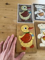 3 puzzles en bois enfant vintage