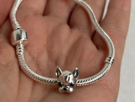 Süsses Armband aus Silber mit Hunde-Charm, 20 см