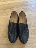 Djovannia Black Loafers with Brogue & Stud Details