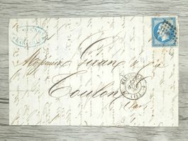 TR105 Enveloppe + Timbre France 1862