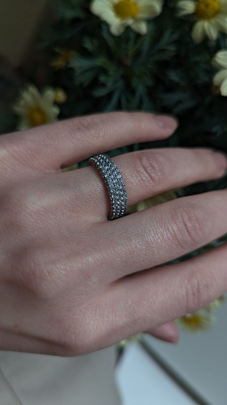 Pandora Anelli: pandora timeless pavé triple row ring sterling silver – Usato da Zürich venduto da oschance