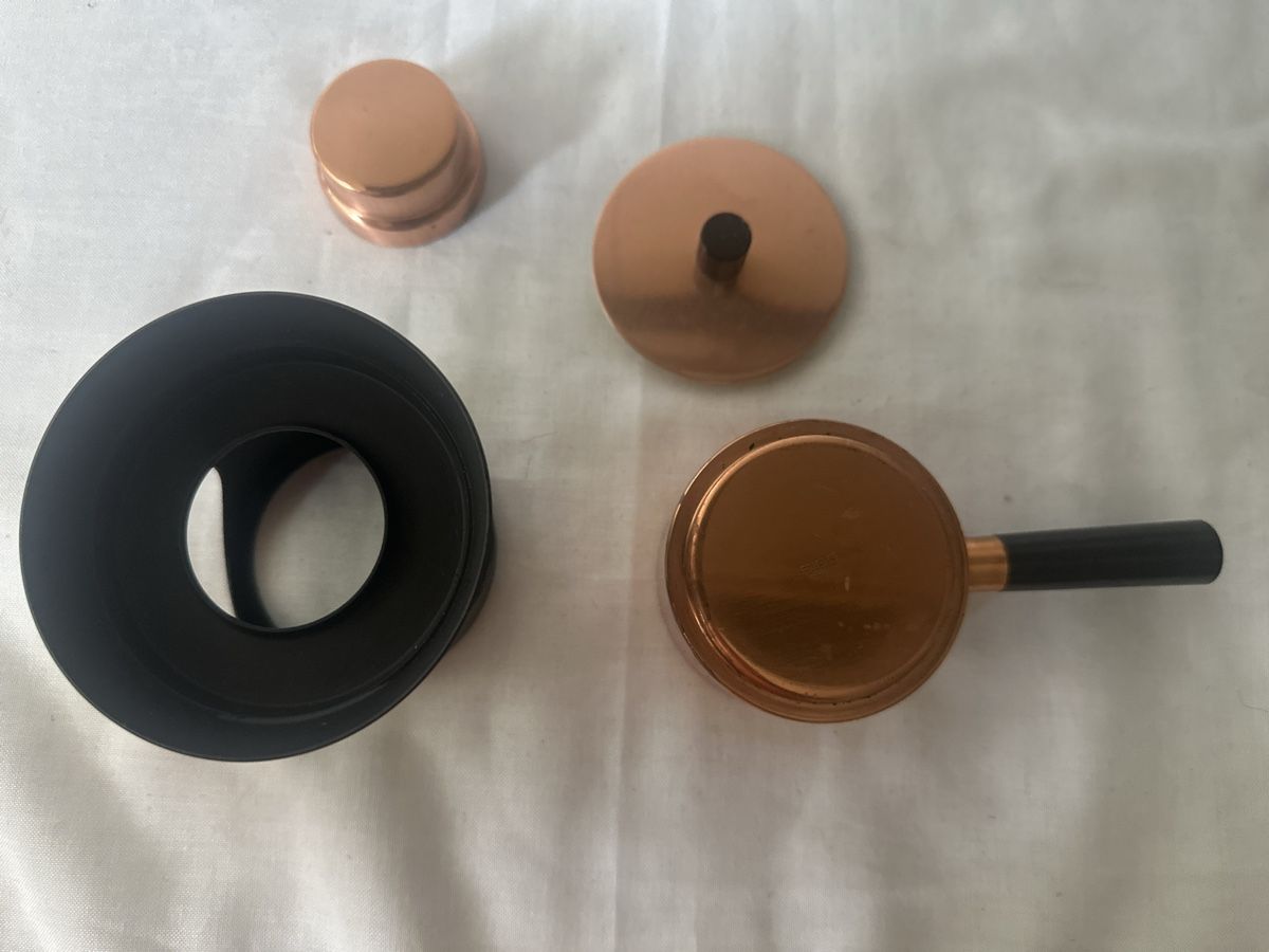 Sigg Pentole: Sigg Kupfer Saucen-Pfännchen  mit Rechaud  und Deckel – Usato da Zürich venduto da Chaeffeler 3