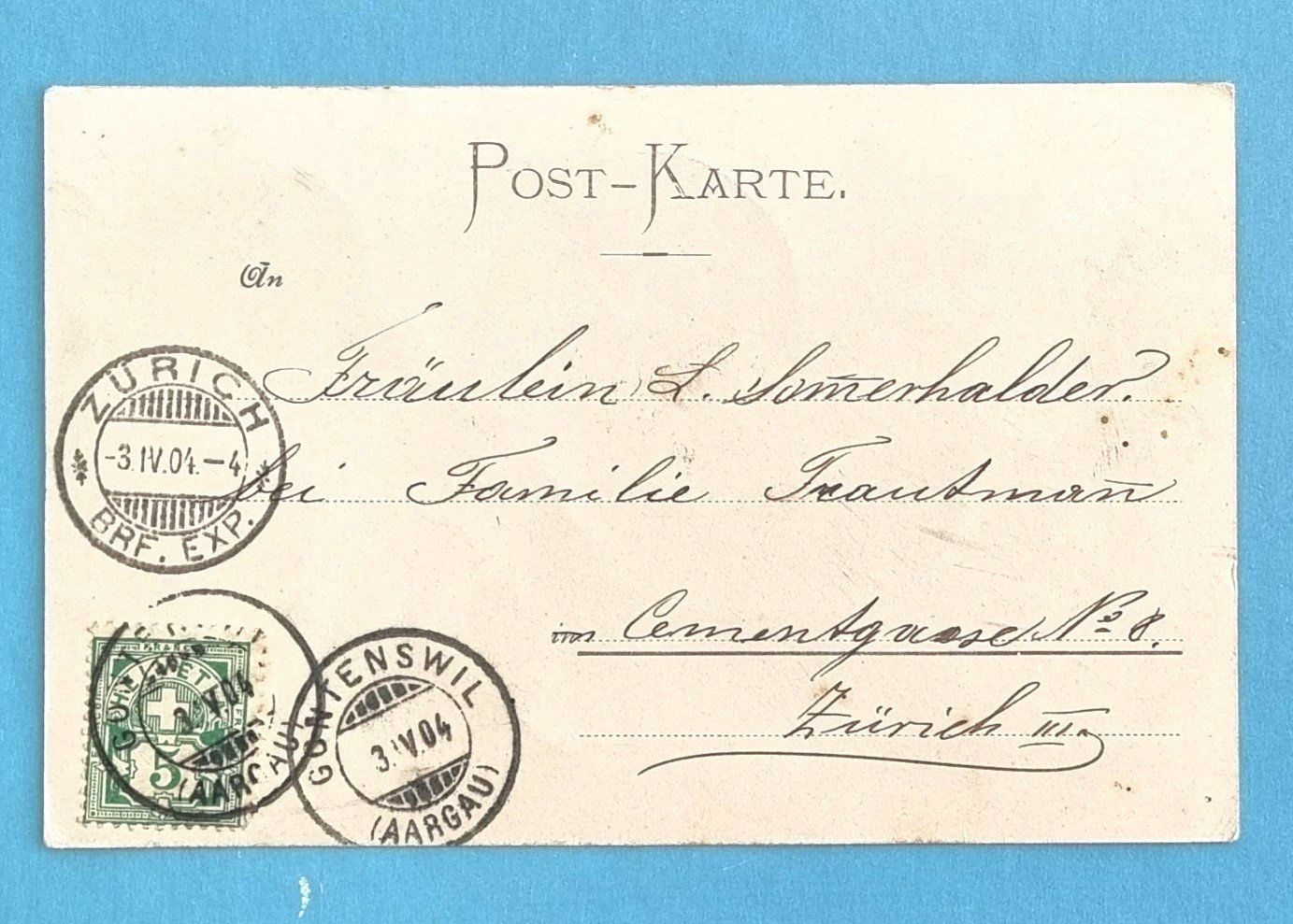 Cartoline postali: Liebegg - Wynatal - Schloss - Bauernhaus - 1904 – Usato da Rothrist venduto da RROENK 1