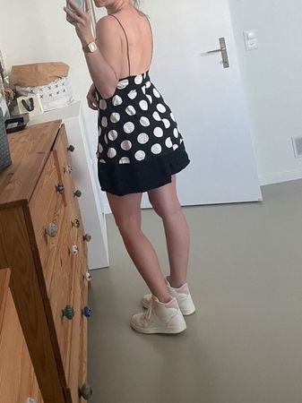 Débardeur pois blancs ASOS 38 | Top Schwarz-Weiss Punkte 38