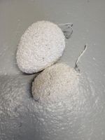 Deko Eier 2er Set weiss Kieselsteine mit Schnur