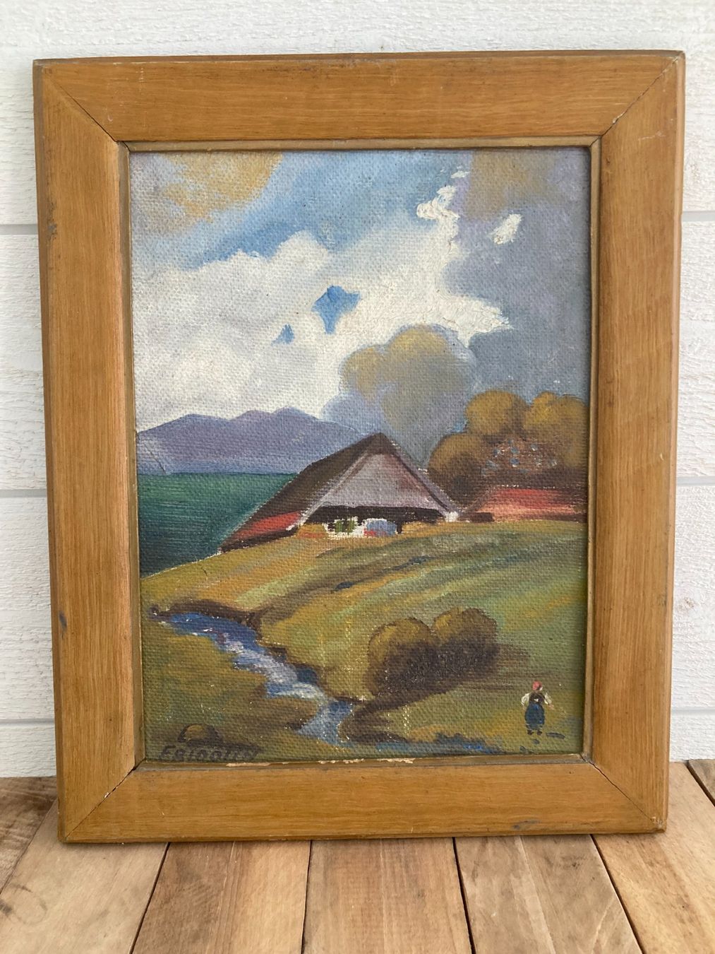 Dipinti: FRIDOLIN-Paysage campagne Suisse-Non daté – Usato da Vaumarcus venduto da Arte-Lovers 2