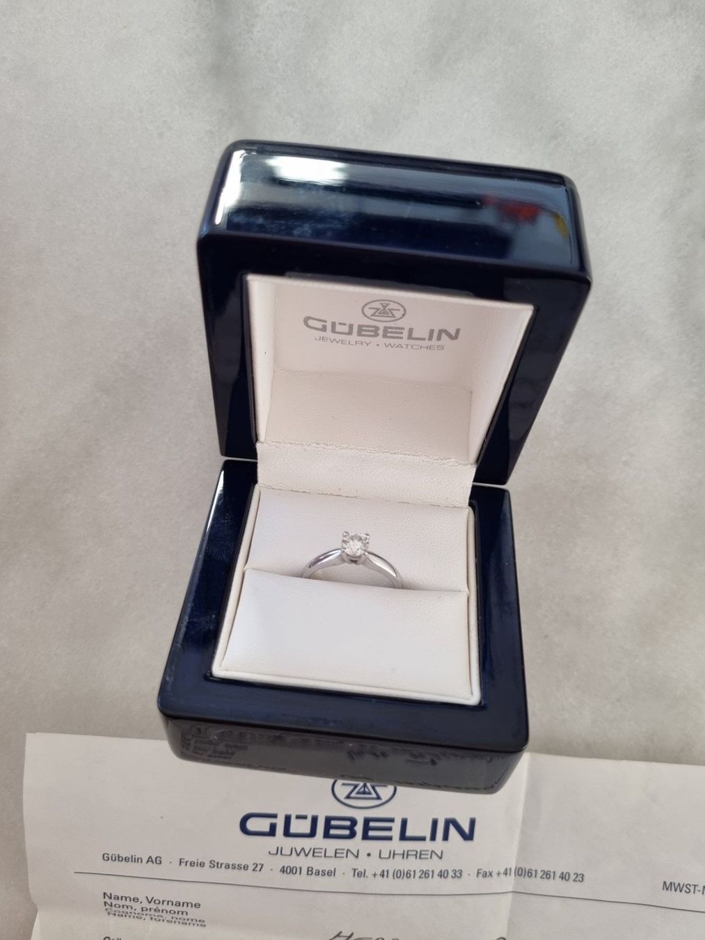 Gübelin Ringe: GÜBELIN Weissgold SOLITÄR Ring – Neu (gemäss Beschreibung) aus Frenkendorf von CTN 5