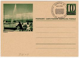 GENÈVE Bildpostkarte mit Stempel GENÈVE 10 ONU
