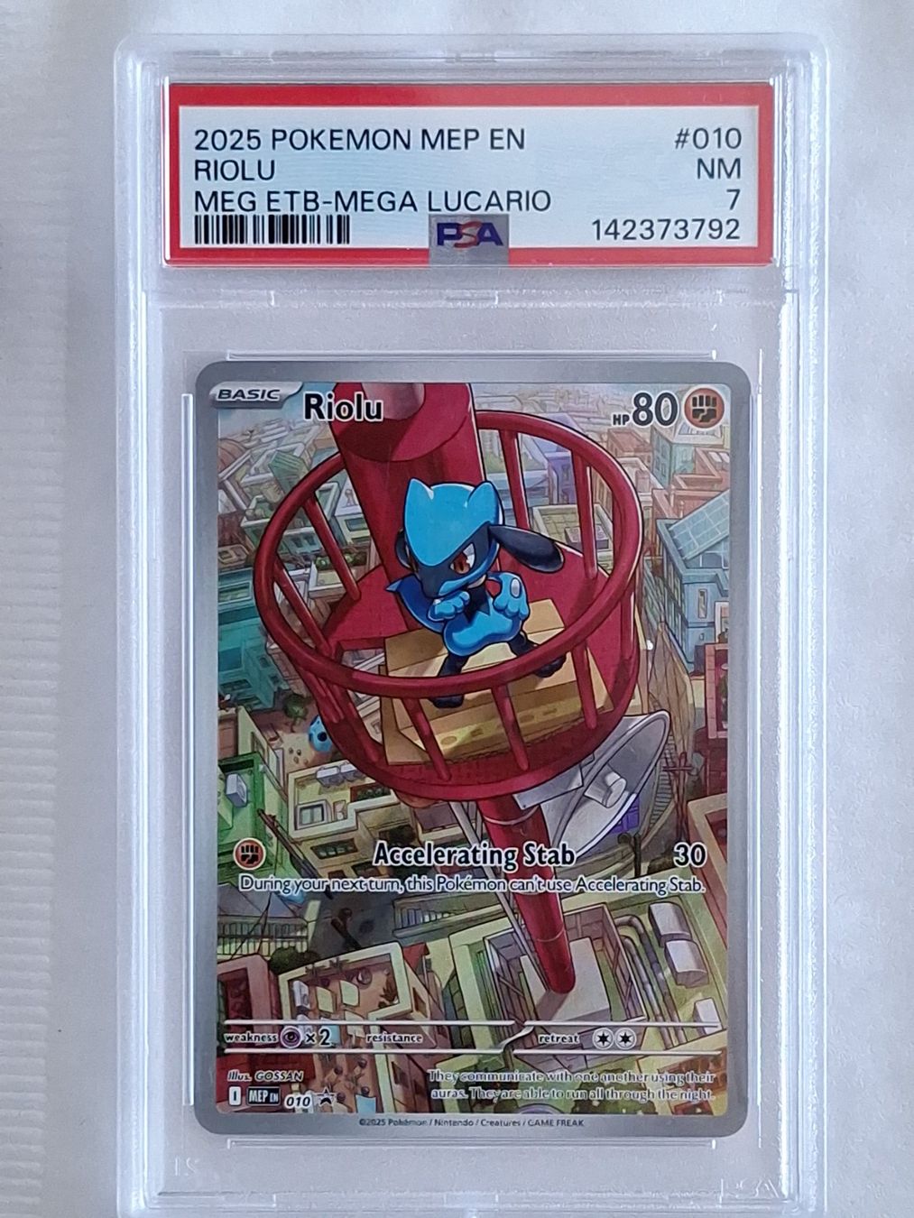 Pokémon Cartes à collectionner: Riolu - ETB Promo Mega Evolution - PSA 7 – Neuf (Voir description) à Altstätten SG par sulim