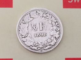 1/2 Franken 1898 s-ss, nur 1,6 Mio!