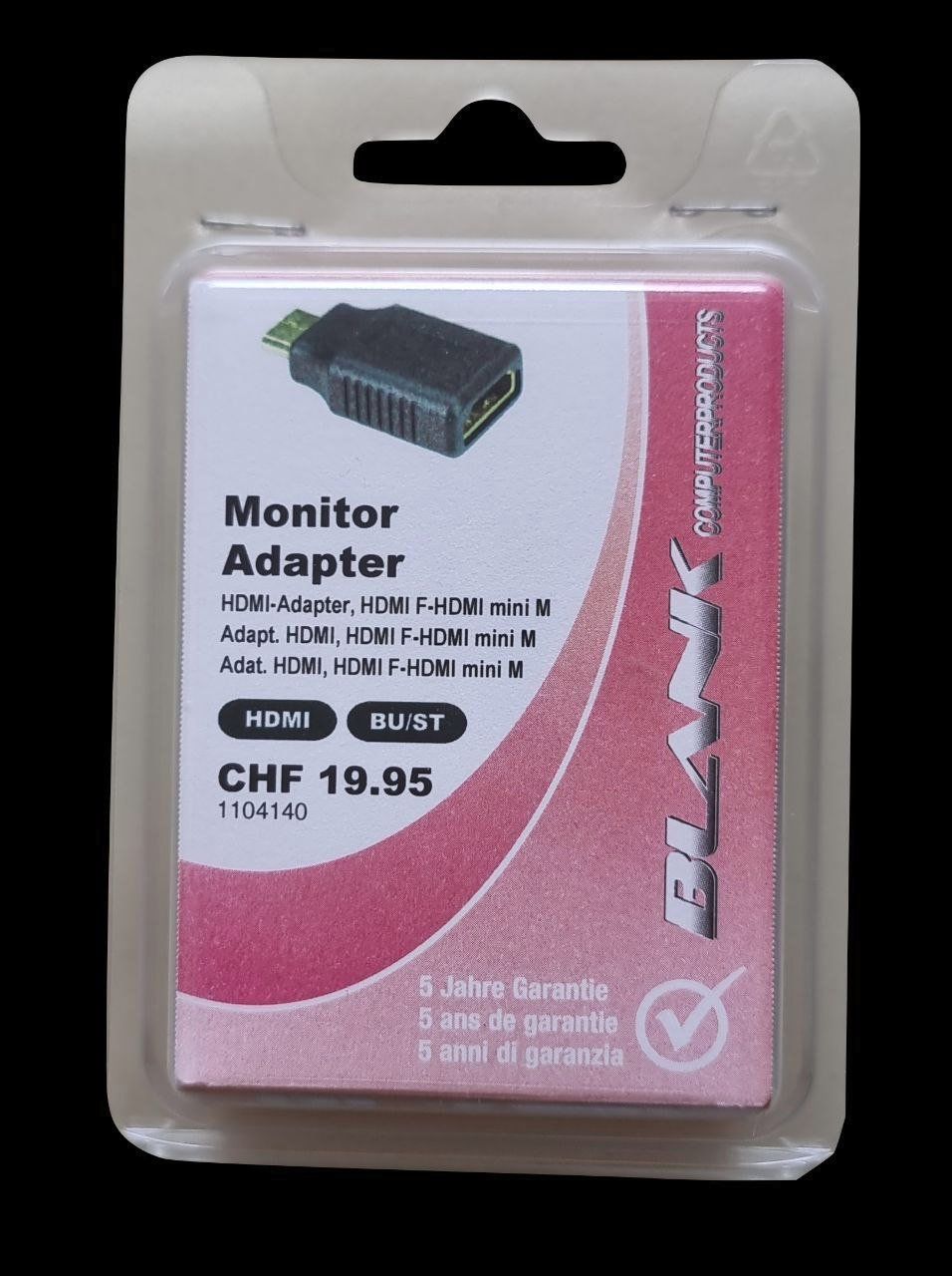 Adattatori: Blank Computerproducts HDMI-Adapter F-HDMI mini M – Nuovo e nell'imballaggio originale da Seewen SZ venduto da Timekeeper