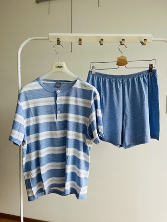 Pyjama Homme T.L Bleu Rayé Coton Confortable