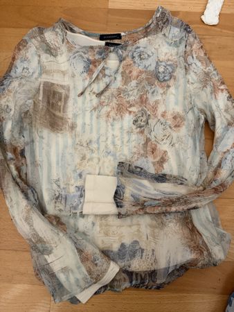 Burberry Top transparent blau beige Gr.14 guter Zustand