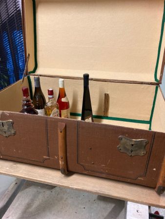 Antike Reisetruhe, Holzkiste, Dekotruhe, Vintage