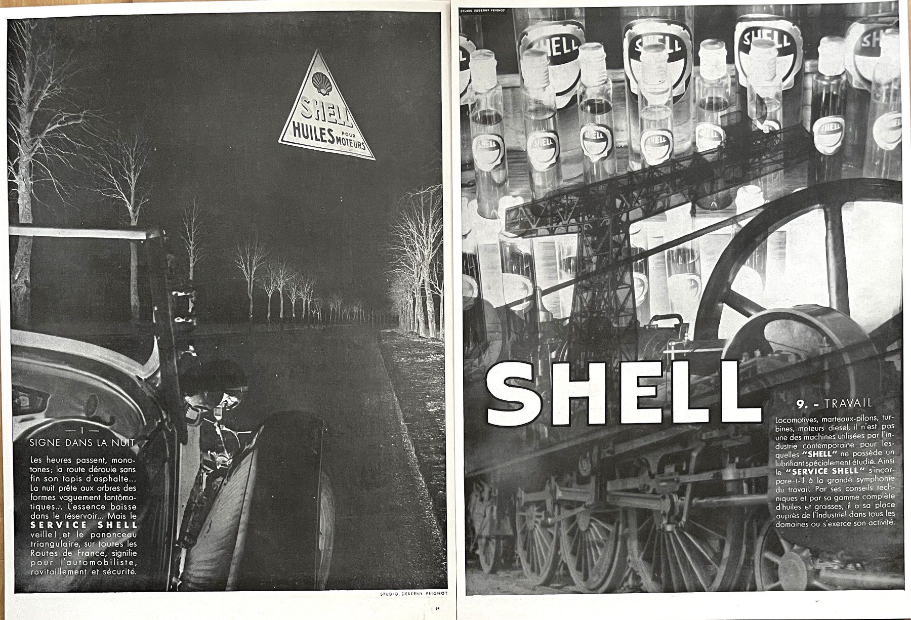 Poster & Bilder: Shell Emailschild - 4 Alte Werbungen / Publicités 1931/32 – Gebraucht aus Savagnier von Ne2065 2