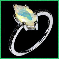 Äthiopischer Opal / Spinell Ringe 925 Silber