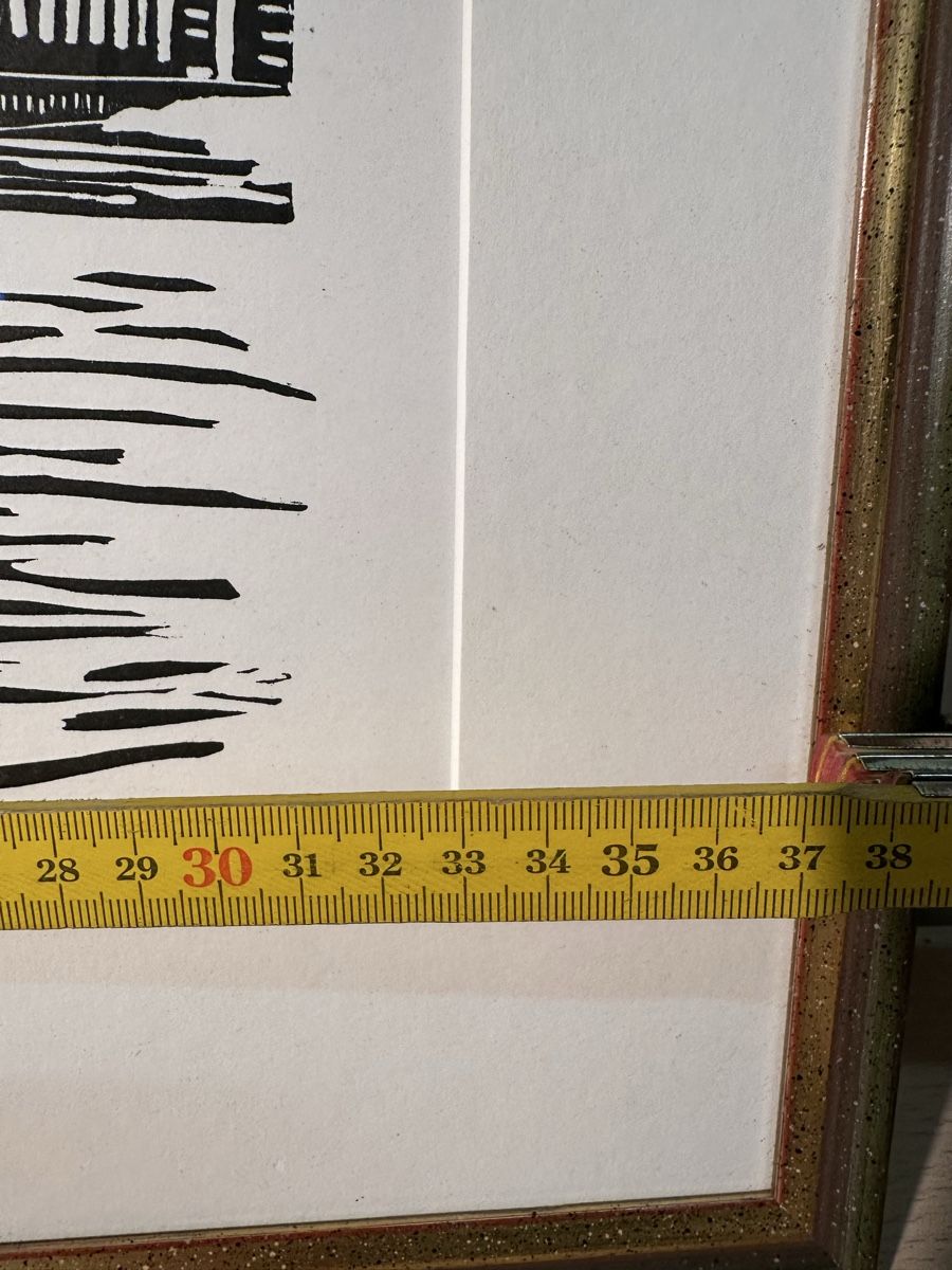 Incisioni: Linogravure originale signée encadrée 21/20 – Usato da Lausanne venduto da artnouveau04 5