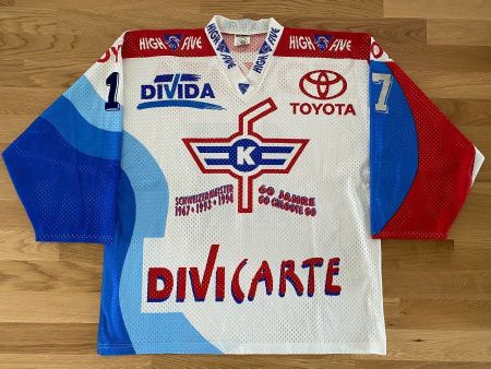 ORIGINAL EHC KLOTEN FLYERS # 17 CELIO TRIKOT HOCKEY SHIRT XL
