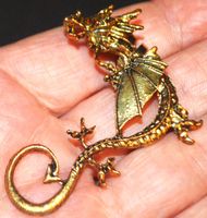 Ohrclip D-957 – Drache goldig Metall 1 Stück