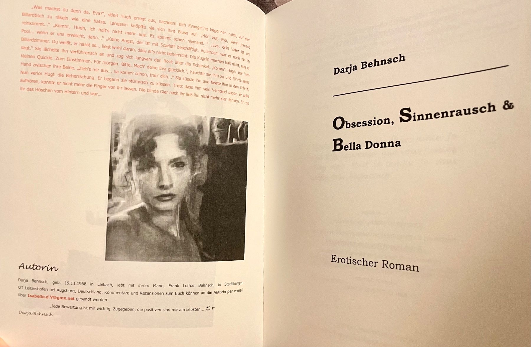 Libri: OBSESSION , SINNENRAUSCH & BELLA DONNA - DARJA BEHNSCH – Nuovo (secondo la descrizione) da Buchs AG venduto da fischli610 2
