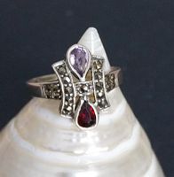 RING IN 925 SILBER MIT MARKASITEN