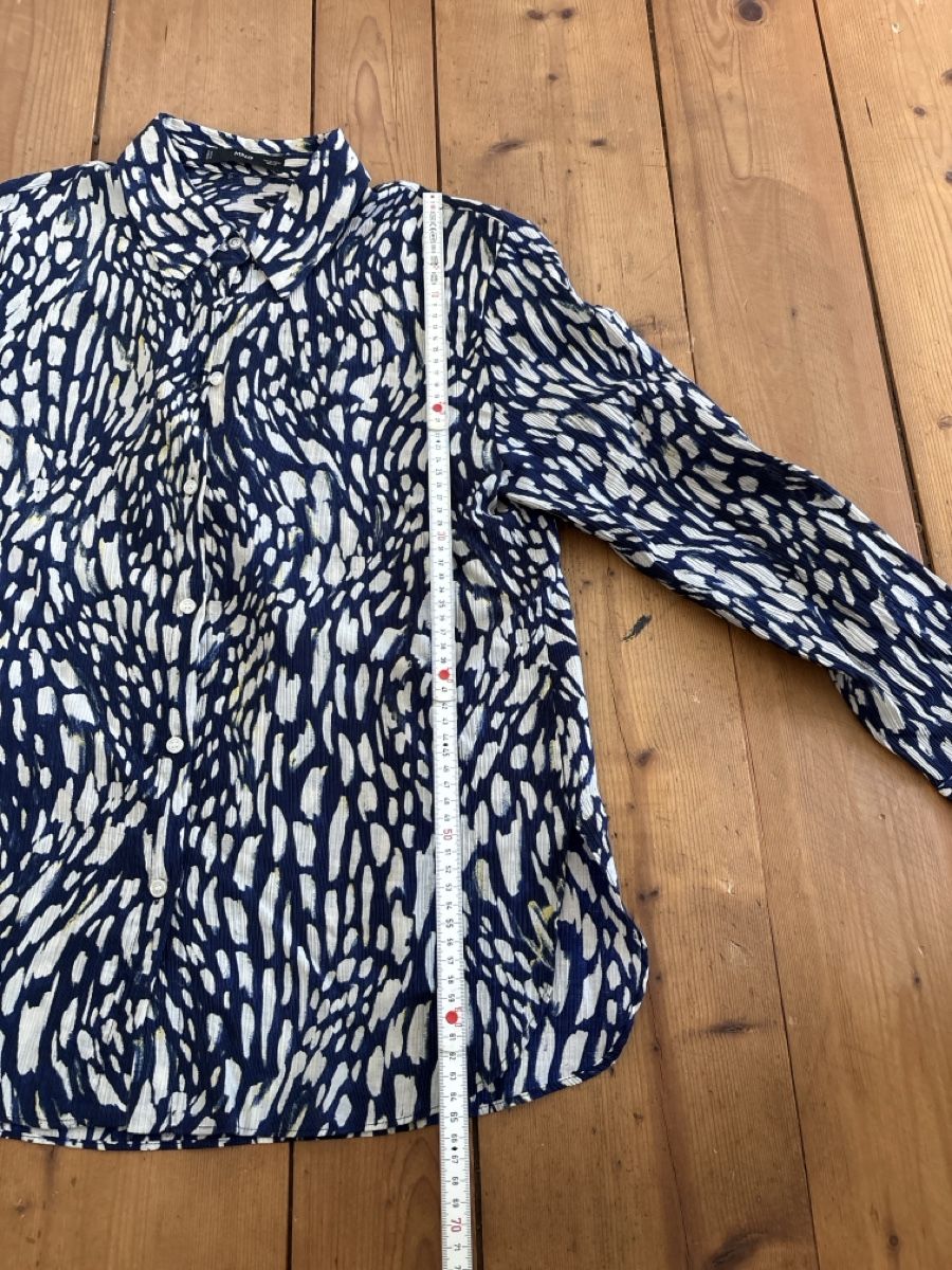 Mango Camicette: MNG Damen Bluse Gr. M, modern, blauweiss gemustert – Usato da Münchwilen TG venduto da BBJO 7