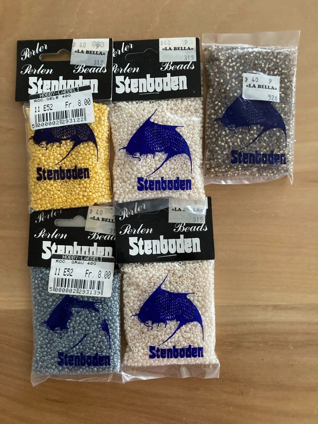 Perle (finte): 5 Päckli  Stenboden Perlen  neu – Nuovo e nell'imballaggio originale da Subingen venduto da ArtBead