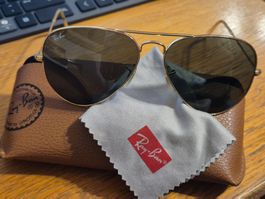 Ray-Ban Sonnenbrille Aviator Brille Gold RB 3025 Large