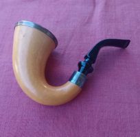 Pfeife Jambo/ London afrikan. Meerschaum 1989,silbermontiert