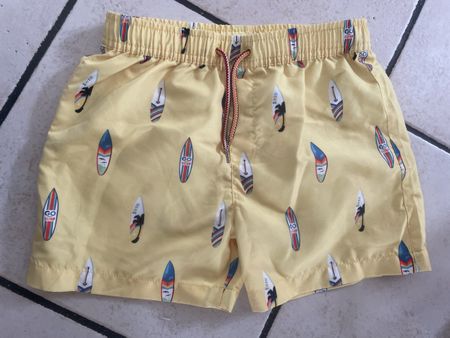 Badehose Gr. 122 Mayoral Sommer-Surf-Muster Gelb Neu