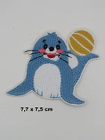 SEEHUND mit Ball - Aufnäher - Aufbügler - 7.7x7.5cm