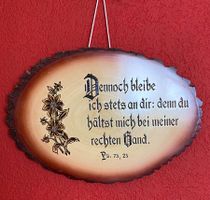 Holzbild Wanddeko "Psalm 73,23" Geschenkidee Dekoartikel