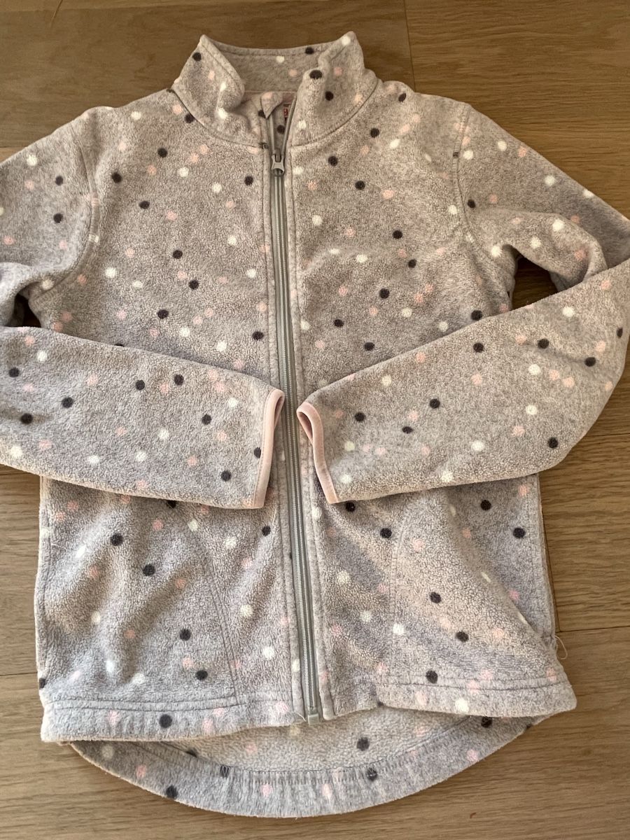 Giacche & Cappotti: Fleecejacke mit Pünktchenmuster,  hellgrau Gr140 – Usato da Steinhausen venduto da Piaweber1943. 1