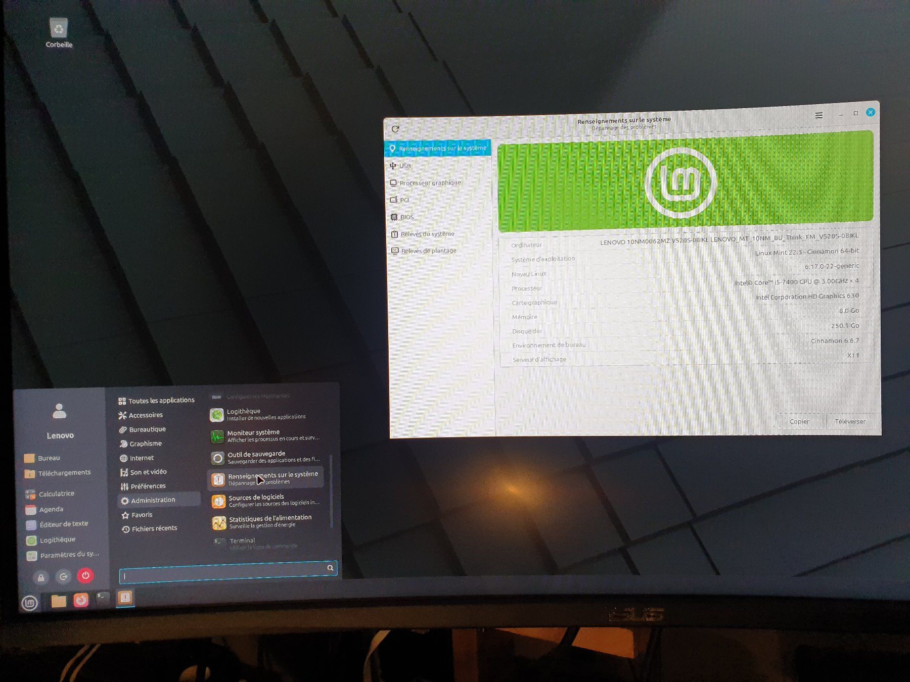 Lenovo PC: Lenovo / I5-7400 / 3Ghz / Linux MInt 22.3 – Usato da Moudon venduto da Amaroli7