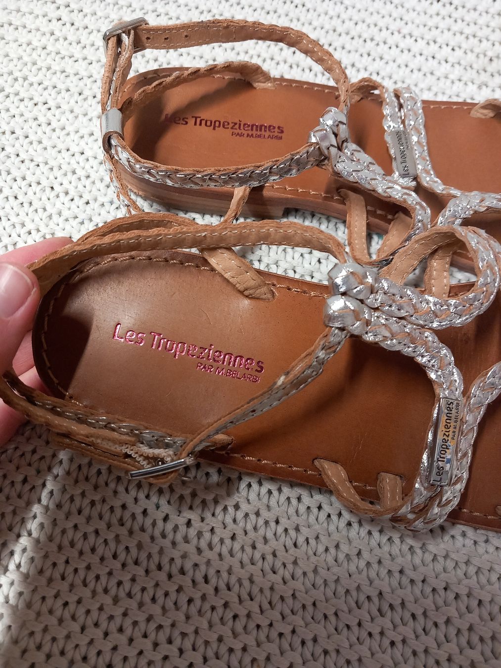 Damenschuhe: Silberne Les Tropeziennes Sandalen, Gr. 38 – Gebraucht aus Merligen von muss_haben 2