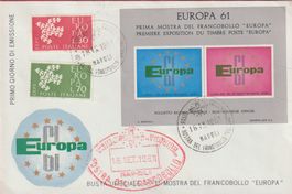 FDC Europa 61 Naples 1961 premier jour