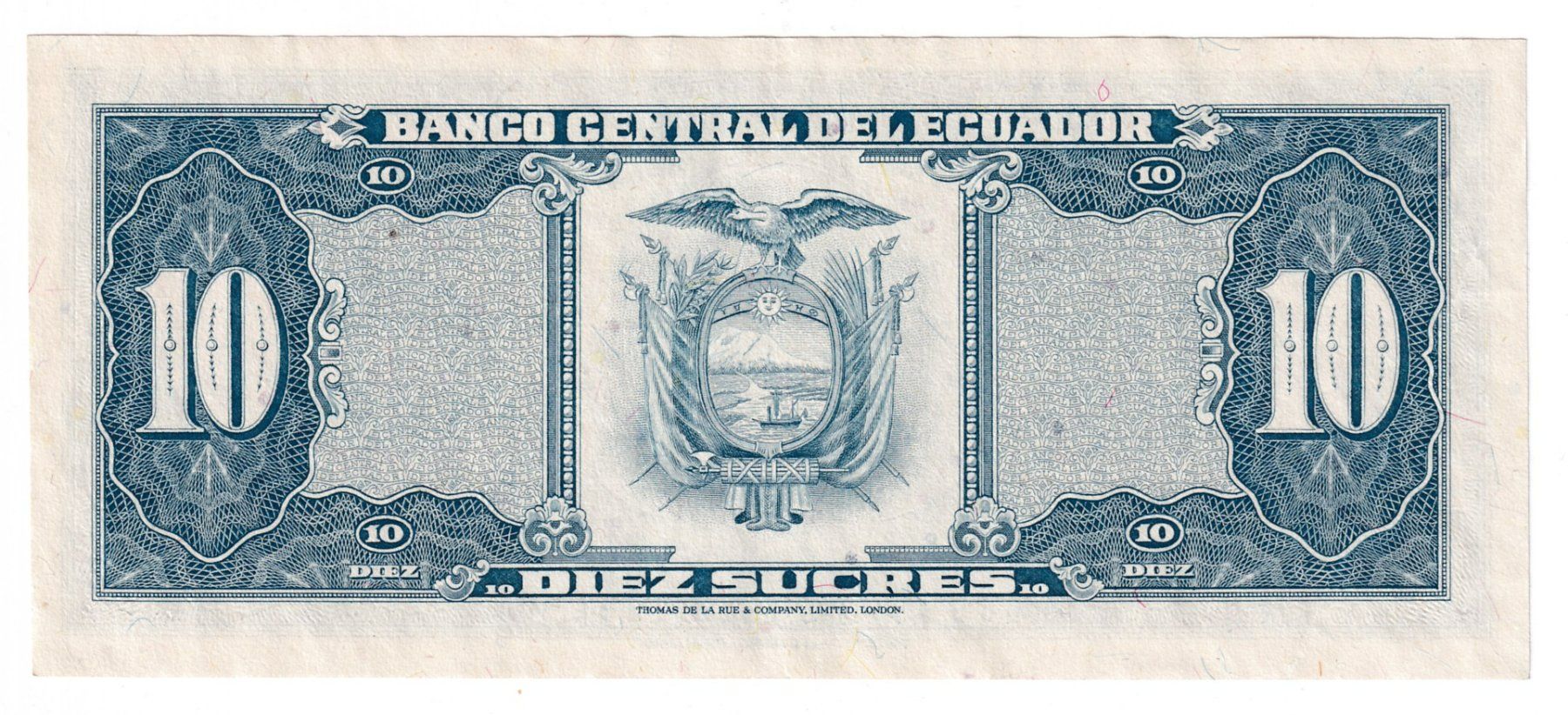 Banconote: Ecuador 10 sucres 1980s-ss – Usato da Neuchâtel venduto da karlpierrino 1
