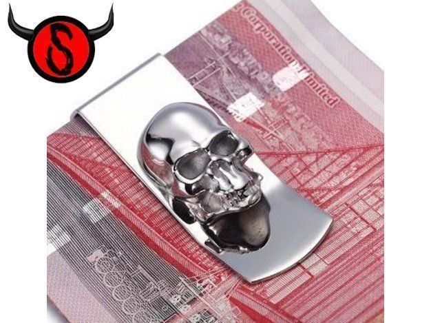 Portafogli: Geldscheinklammer - Totenkopf – Nuovo e nell'imballaggio originale da Buchs SG venduto da Skullep